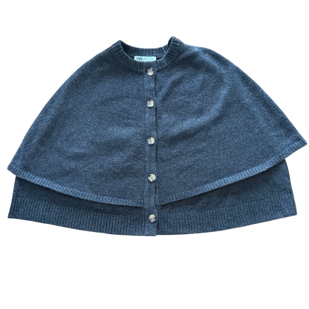Zara Knit Cape Jacket - Large, gray - Picture 4 of 9